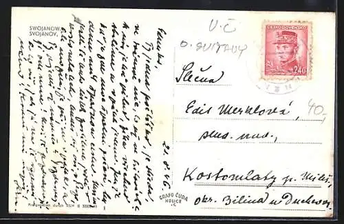 AK Svojanov, Panorama mit Strassenpartie