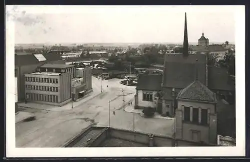 AK Pardubice, Ortsansicht mit der Kirche
