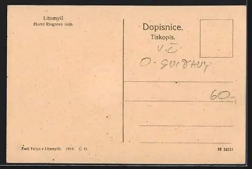 AK Litomysl, Horni Riegrovo namesti