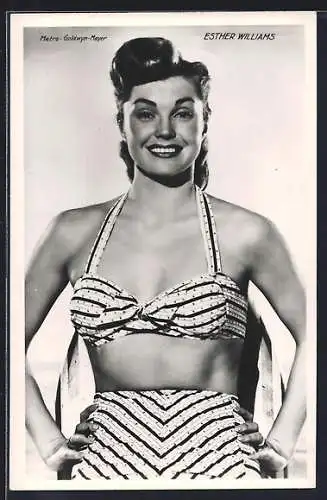 AK Schauspielerin Esther Williams im Bikini