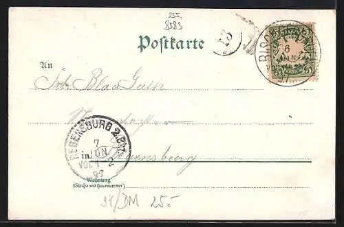 Lithographie Bischofsgrün, Weissmannquelle, Backöfele Schneeberg, Ortsansicht
