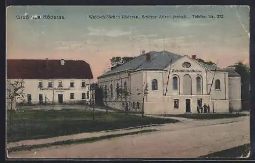 AK Röderau, Gasthaus Waldschlösschen von Alfred Jentsch