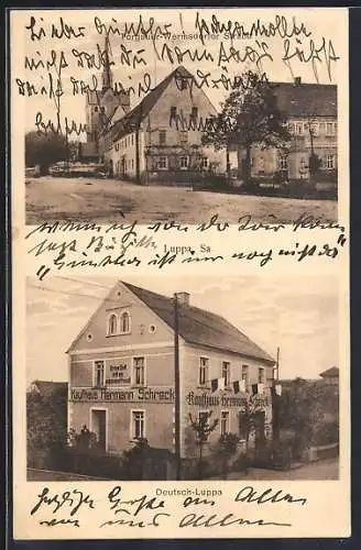 AK Luppa / Dahlen, Torgauer-Wermsdorfer Strasse, Kaufhaus Hermann Schreck