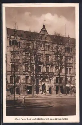 AK Berlin-Charlottenburg, Hotel am Zoo, Restaurant zum Burgkeller, Kurfürstendamm 25