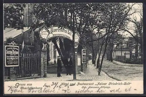 AK Berlin-Charlottenburg, Hotel und Restaurant Kaiser Friedrich-Zelt, Inh. Hermann Lillpopp