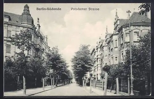 AK Berlin-Südende, Potsdamer Strasse mit Häuserzeilen