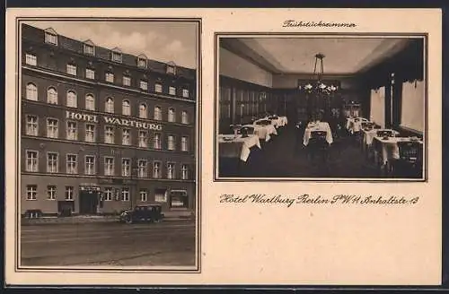 AK Berlin-Kreuzberg, Hotel Wartburg, Frühstückszimmer, Anhaltstrasse 13