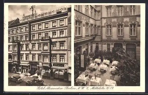 AK Berlin, Alexandra-Hotel, Restaurant Saalburg in der Mittelstrasse 16-17