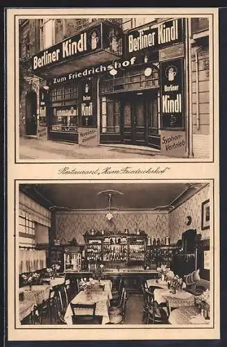 AK Berlin-Charlottenburg, Restaurant zum Friedrichshof, Inh. M. Lott, Kaiser Friedrich-Strasse 5a