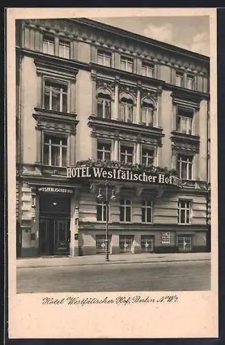 AK Berlin, Hotel Westfälischer Hof, Neustädtische Kirchstrasse 13