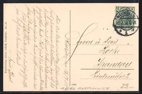 AK Berlin-Neukölln, Colonialwarengeschäft Fritz L. in der Selchowerstrasse Ecke Hermannstrasse