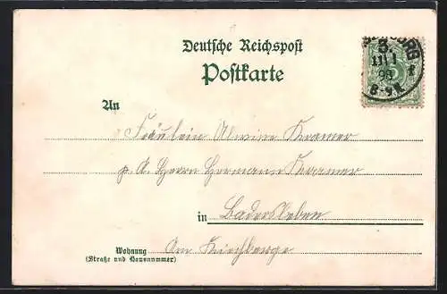 Lithographie Schlanstedt, Breitestrasse mit Kriegerdenkmal & Gasthaus zum weissen Ross, Gasthaus zur Bergschenke