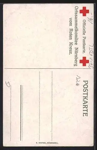 Künstler-AK Nürnberg, Engel segnet die Soldaten am Weihnachtsbaum, Weihnachten 1917, Rotes Kreuz