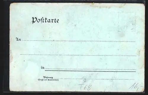 Mondschein-Lithographie Stossweier, Hotel und Pension Schwander, Pfarrhaus und Totalansicht