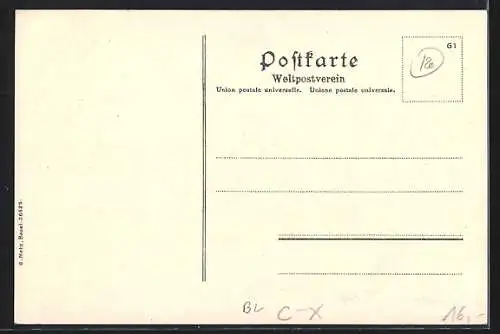 Passepartout-AK Abendsmatt, Hotel-Pension Kurort Abendsmatt mit Gästen und Garten