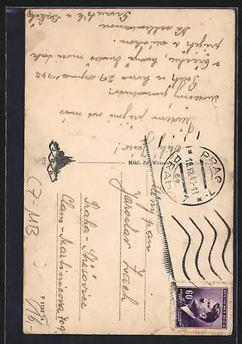 AK Zbuzany, Ortspartien mit Anwohnern, Strassenpartie