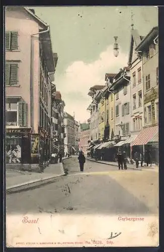 AK Basel, Blick in die Gerbergasse