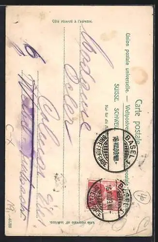 AK Basel, Blick in die Gerbergasse