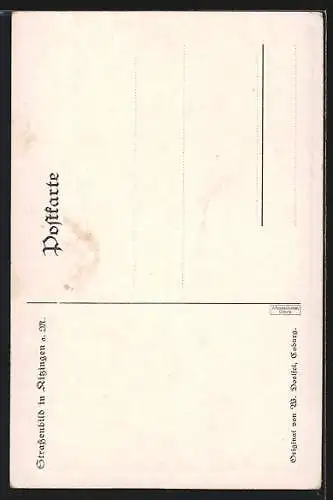AK Kitzingen, Strassenpartie mit Fachwerkhaus
