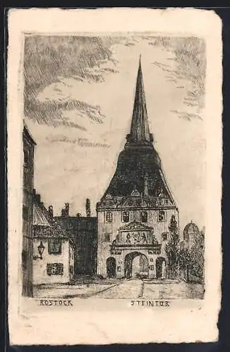 Künstler-AK Rostock, Partie am Steintor