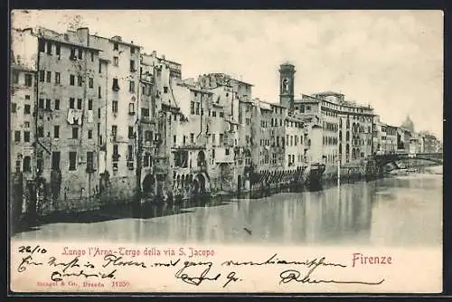 AK Firenze, Lungo l`Arno, Tergo della via S. Jacopo