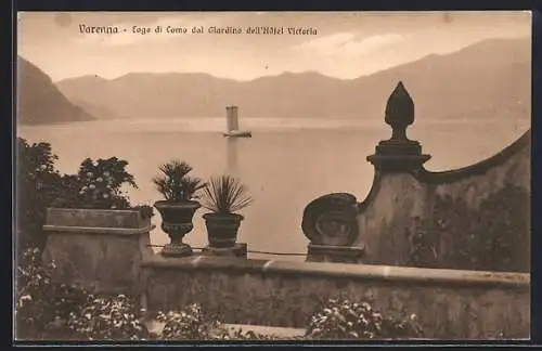 AK Varenna, Lago di Como dal Giardino dell`Hotel Victoria