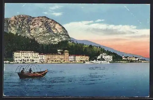 AK Cadenabbia /Lago di Como, Ortsansicht vom Wasser aus