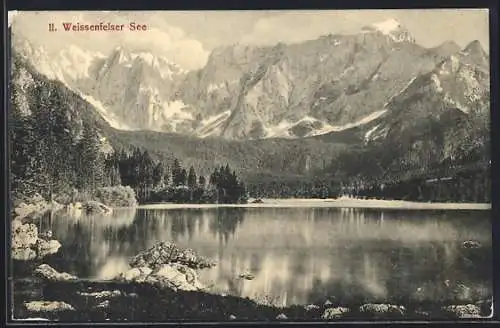 AK Tarvis, Weissenfelser See, Blick in die Berge