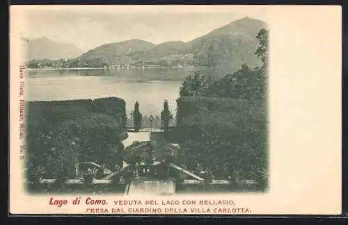 AK Bellagio /Lago di Como, Veduta del Lago presa dal Giardino della Villa Carlotta