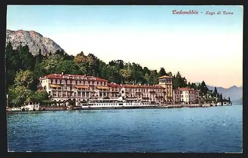 AK Cadenabbia /Lago di Como, Dampfer an der Landestelle