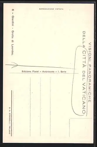 AK Città del Vaticano, Giardini, Grotta di Lourdes