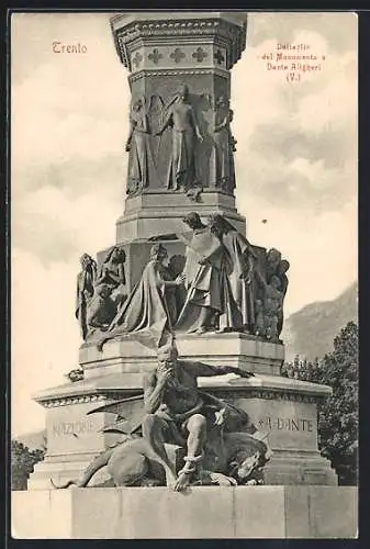 AK Trento, Dettaglio del Monumento a Dante Aligheri