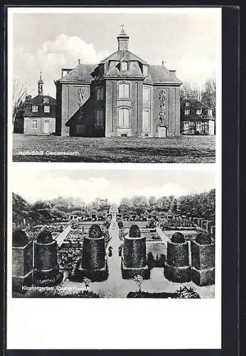AK Clemenswerth bei Sögel, Jagdschloss und Klostergarten