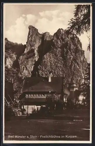 AK Bad Münster a. Stein, Freilichtbühne im Kurpark