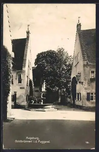 AK Augsburg, Goldbrünnerl i.d. Fuggerei