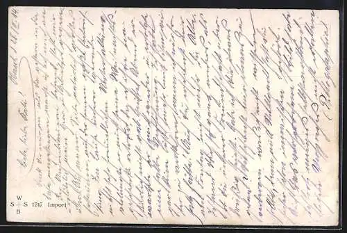 Künstler-AK Luis Usabal: Junger Mann bläst Rauchringe zu einer jungen Frau