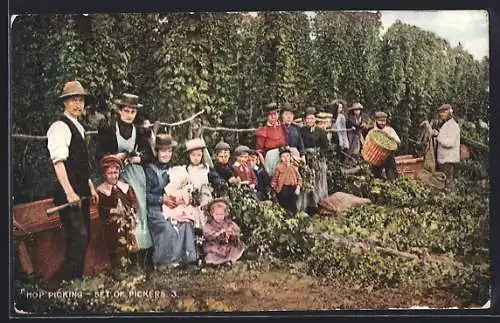 AK Hop-Picking, Set of Pickers, Arbeiter bei der Hopfen-Ernte