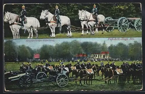 AK Bespannungs-Abteilung, Fuss-Artillerie Regiment mit Artilleriekanonen