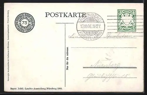 Künstler-AK Nürnberg, Bayerische Jubiläums-Landes-Ausstellung 1906, Staatsgebäude