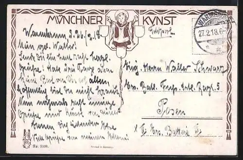 Künstler-AK sign. F. Pröltz: Die kleine Haushüterin, Strickendes Mädchen