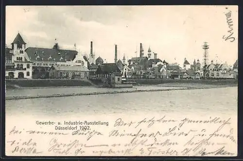 AK Düsseldorf, Gewerbe- und Industrie-Ausstellung 1902, Panoramablick