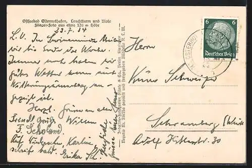 AK Osternothafen, Gesamtansicht mit Leuchtturm aus der Vogelschau