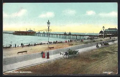 AK Blackpool, North Pier, Kutsche