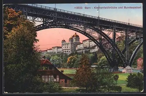 AK Bern, Kirchenfeldbrücke und Bundespalast