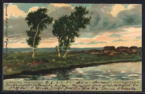 Künstler-AK S.Wencke: Am Moorgraben