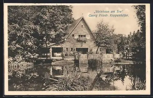 AK Stuttgart, Gasthaus Weinhaus am See von Friedr. Koppenhöfer