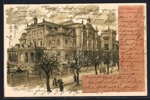 Künstler-AK Carl Münch: Karlsruhe, Ansicht vom Palais Prinz Max