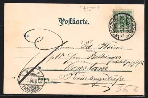 Künstler-AK Carl Münch: Karlsruhe, Ansicht vom Palais Prinz Max