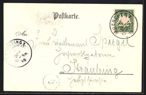 Künstler-AK Karl Heinisch: München, Hoftheater mit Denkmal auf dem Gärtnerplatz