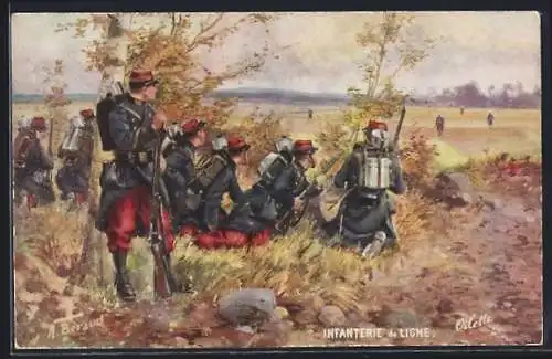 Künstler-AK N. Beraud: The European War 1914 - The French Army, Infantery de Ligne